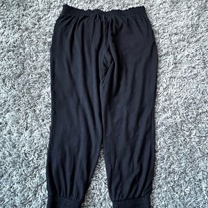 Maurices Black Track Pants with Cuffed Ankles and Elastic Waistband